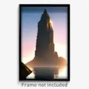 Pixel Art Poster - Sharp Peninsula (8 Bit Psychedelic Trippy Video Game Print)