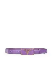 Purple Leather Logo Belt
