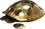 Alipis 1 Set Copper Turtle Shell Divination Tool Turtle for Shells Sit Yoga Golden Copper