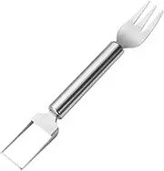 Watermelon Slicer & Fork, 2-in-1 Stainless Steel Fruit Cutter, Watermelon Cutter Slicer Tool, Non-Slip Handle Mango Cutting Double Head for Home Kitchen