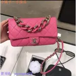 二手 CHANEL 口蓋鏈條斜跨肩背包 小羊皮 金色金屬 黑 白 紅 AS1353 AS1354 現貨