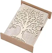 Mocrop Key Cupboard, Key Holder for Wall Box Key Box Indoor Wooden Wall Key Holder Key Cabinets with 6 Key Hooks Tree of Life for Hallway Entrance Office Keychain