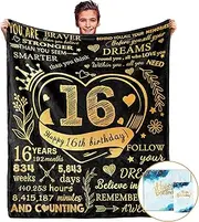 Sweet 16 Gifts for Girls Boys with Gift Box,16th Birthday Gifts for Girls Boys, 16 Year Old Birthday Gifts for Girls Boys, Sweet 16 Birthday Decorations Back in 2007 16th Birthday Blanket 60"x50"