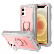 MCC Stylish Shockproof iPhone 12 Mini Case Cover Apple Heavy Duty Tough [Grey+Pink]