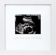 tiny ideas We Love You Already Sonogram Sentiment Keepsake Frame, Baby Announcement Frame, White