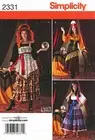 SIMPLICITY SEWING PATTERN 2331 MISSES 6-12 FORTUNE TELLER, GYPSY TIERED COSTUME