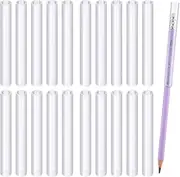 20 Pieces Kids Chewable Clear Pencil Toppers for Sensory Pencil Toppers Silicone Chewy Pencil Toppers Sensory Oral Motor Chew Aid for Anxiety or Autism, ADHD, Sensory Integration Issue