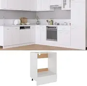 White Engineered Wood Oven Cabinet 60x46x81.5 cm, Kitchen Storage Solution with Shelf for Oven, Sleek and Durable Design, Easy to Clean, Ideal for Pantries and Kitchens
