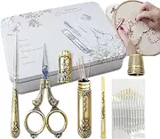 Vintage Embroidery Scissor Kit,6-Piece Small Vintage Scissors for Embroidery Fabric - European Antique Vintage Sewing Kit Handcraft Tools for Embroidery and Craft Artwork