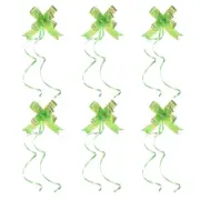 40Pcs 2.2" Iridescent Pull Bows Present Wrapping String Bows Ribbon Green