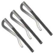 3pcs Spring Clip Bar 75mm Metal Slim Holder Clamp - Leather Wallet Card, Black