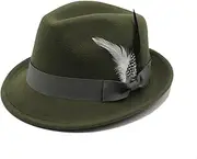 [LIDHAY] Classic Fedora Hats for Men & Women Vintage Style Short Brim Felt Hat Panama Fedora Hats with Bands