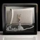Saint Laurent KATE CHAIN WALLET TASSEL BAG Vintage White Croc-Embossed *NEW*