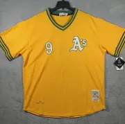 Reggie Jackson Oakland A’s Yellow Jersey #9 XXL Mitchell & Ness 2XL