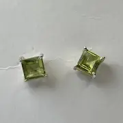 Sterling Silver Peridot Stud Earrings