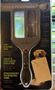 FURminator Flea & Tick Finder Dog & Cat Brush Suitable for Short-Medium Coats.