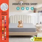 2000TC Ultra Soft Fitted Sheet Microfiber Single/Double/Queen/King Bedding Linen