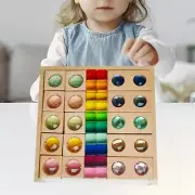 Acrylic Wooden Blocks Set Rainbow Stacking Game for Boys Girls Ages 3-6 Kids