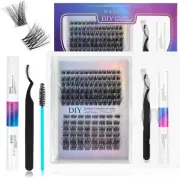 Lash Clusters Kit 126Pcs Lash Clusters 3D Curly 8-15Mm Eyelash Extension Kit wit