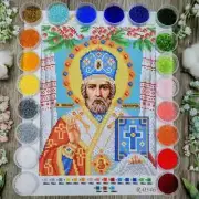 Bead embroidery.Diagram.Bead cross stitch kit.N-0346 Nicholas the Wonderworker A