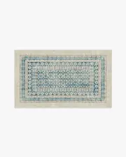 90' x 150' | Machine Washable Runner Rug | Kid & Pet Friendly | Indoor Rug | Cyrus Neutral and Blue Rug | Ruggable
