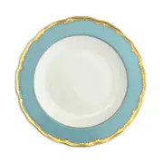 Mottahedeh Chelsea Feather Turquoise Dessert Plate