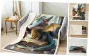 Cartoon Dragon Blanket Fantasy Western Animal Throw Queen Light Mint Green