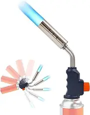 FOJI Gas Burner, gas blow torch,Flame Adjustable, Butane Blow Torch, 360° Omni-directional Use for Cooking, BBQs, Camping, Sweets Making, Charcoal Fire, Roasting, Welding Soldering (Fuel Not Included)