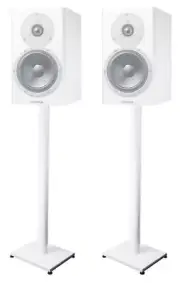 Pair 37” Steel White Stands For Dynaudio Excite X14 Bookshelf Speakers