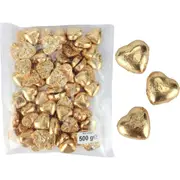 Gold Chocolate Foil Hearts (500g Bag)