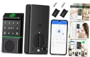 Smart Lock,Smart Door Lock,Deadbolt Smart Lock,Fingerprint Keyless Entry Black
