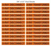 12 pk X-RAY Transformer & 12 pk X-RAY Disconnect 3/4"x6" Vinyl Stickers Decals