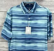 HICKEY FREEMAN WICKING STRETCH PERFORMANCE GOLF POLO SHIRT Men's Medium BLUE