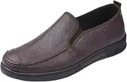 [QEEFXLQI] Men's Leather Shoes Casual Leather Shoes for Men, Work Shoes with Soft Sole, for Spring and Summer(Coffee,41)