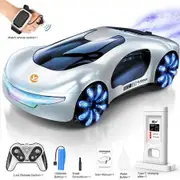 Gesture Sensing Remote Control Car,RC Stunt Car with Light Spraying and Sound,2.4GHz RC Cars Toy for Kids,360 Degree Rotation Color White