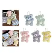 Bear Plush Keychain Unique Keyring Colorful Bear Plush Keyring Women