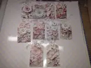 Beautiful Flower Tags Floral Junk Journals Scrapbook Embellishments USA