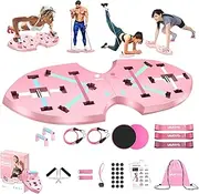 LALAHIGH Portable Home Gym System for Men and Women:Push Up Board, Pilates Bar & 20 Fitness Accessories with Resistance Bands and Ab Roller Wheel-Professional Strength Training Exercise