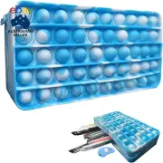Pop Pencil Case, Fidget Pencil Pen Case Simple Sensory Silicone Bubble Toy, Stat