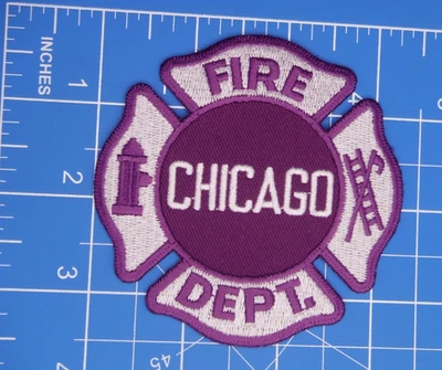Chicago Illinois Fire Dept Purple/white patch-Bin A