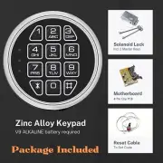Chrome Keypad w/ Solenoid Lock&2 Override Keys Gun Cabinet Safe Lock Replacement