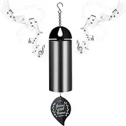 Vamotto Wind Chime Bells for Outside Clearance, Upgraded Deep Tone Sound Wind Bell, Windchime for Outdoor Garden, Patio, Porch Wind Bell (Black)
