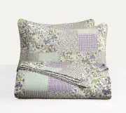 Daisy 3-Piece Printed Patchwork Quilt Set - Purple Butterfly Botanical Candy ...
