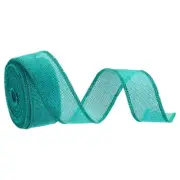Burlap Ribbon Fabric Wired Edge Dark Green 1-1/2 Inch x 10 Yard for Wrapping