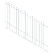 ProtectorAl 1201 - 2400 x 1500mm Pearl White Raked 16-30º Loop And Spear Top Pool Fence Panel