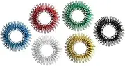 Ipetboom 6Pcs Finger Massage Rings Hand Fidget for and Acupressure Assortment Red Blue Green Silver Black for Adults