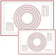 Silicone Pastry Baking Mat with Measuring Guide Non-Stick Fondant oven liner Red 40cm*60cm