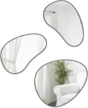 Hubba Pebble Mirrors, Set of 3, Titanium