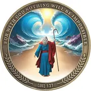 Nothing Will Be Impossible Christian Challenge Coin, Religious Inspirational Token Bible Verse Gift Medal