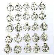 1-25 Vintage Wooden Christmas Countdown Advent Calendar Number DIY Gift Tags